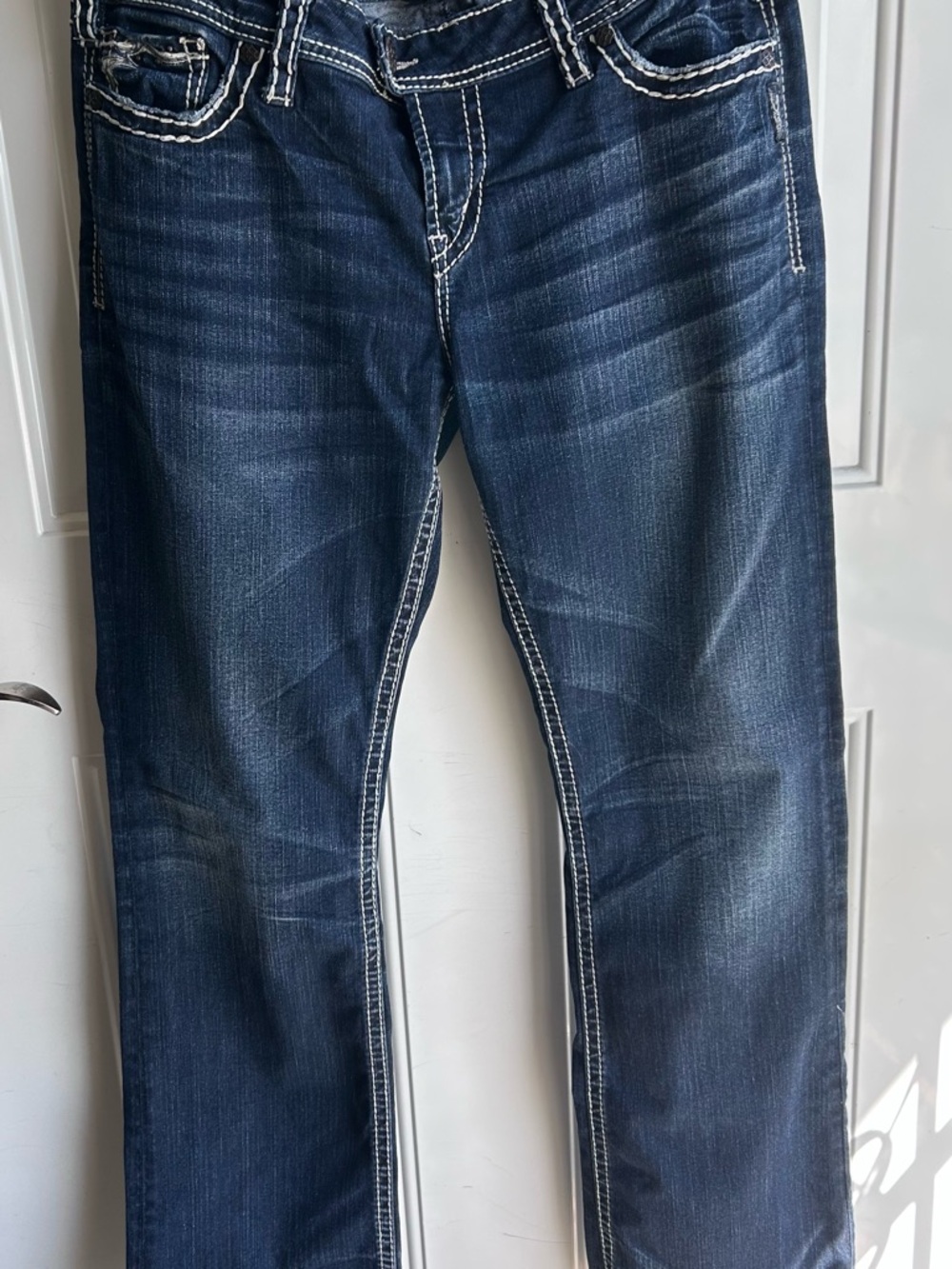 Silver Jeans Dark Blue Tuesday slim boot 34/33 - Picture 1 of 5